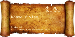 Komsa Vivien névjegykártya